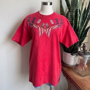 Vintage Single Stitch Cowboy tee Boot Graphic Tee USA Made see‎ description L